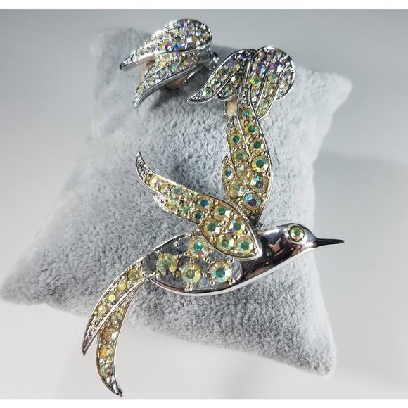 Vintage Sarah Coventry Bird of Paradise Brooch Earrings Set, 1960s - Picture 2 of 10